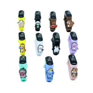 Custom Logo Fashion Children Cartoon Watches Electronic Digital LED Display Watches Waterproof Kids Watches