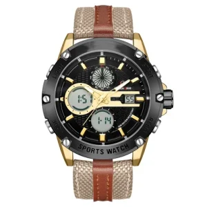 Custom Logo Fashion Mens Digital Sport Watch With Nylon Strap Waterproof Multi function Alarm With LED Light Fashionable Watch