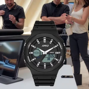 Custom Logo GA2100 Digital Analog Sport Watch Acrylic Band Rubber Case Chronograph 20BAR Water Resistance Glass Dial Butterfly