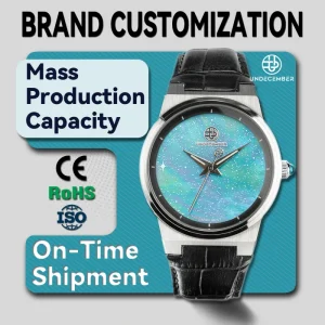 Custom Logo Genuine Leather Luminous Unisex 5ATM Waterproof Quartz Wristwatch Factory Direct Bulk Supply