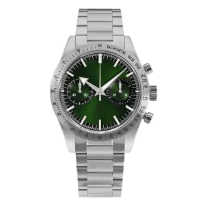 Custom Logo Luxury Dome Chronograph Chronometer Mechanical Automatic Diver Dive Leather Watch Man