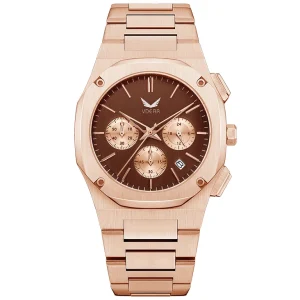 Custom Logo Luxury Male Quartz Chronograph Wristwatch Business Style Stainless Steel with Leather Band Waterproof for Men