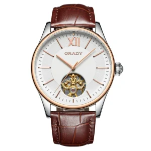 Custom Logo Mechanical Watch Men Luxury Business Dress Sport Stainless Steel Water Resistant Wristwatch