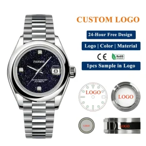 Custom Logo Mechanical Watch for Men Waterproof with NH35 Movement