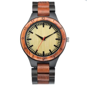 Custom Logo Natural Wood Watch for Men Luxury Business Fashion Design Seiko Quartz Movement 22mm Limited Edition