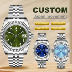 Custom Logo Original Design Watch Men’s 5atm Waterproof Luxury Japan NH35 Movement Automatic Mechanical Watch for Men Women