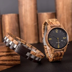 Custom Logo Personalized Gift Wooden Watches Quartz Bamboo Man Wrist Wood Watch for Men and Women