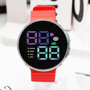 Custom Logo Plastic Luxury Fashion Round Sports Children Student Electronic LED Digital Watch