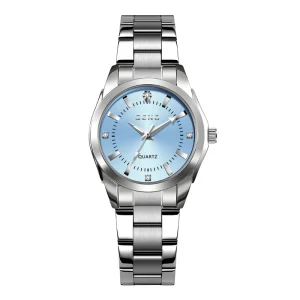 Custom Logo Quartz Movement Luminous Decoration Water Diamond Quartz Watches Ladies Women Minimalist
