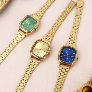 Custom Logo Retro Stainless Steel Quartz Movement Watch Diver Luminous Miyota Buckle Square Pointer