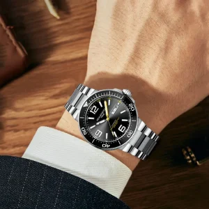 Custom Logo Stainless Steel Automatic Mechanical Mens Watch Luxury Business Casual Waterproof Wrist Watchn