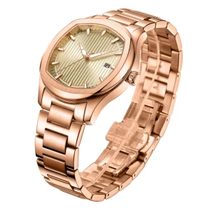 Custom Logo Stainless Steel Bracelet Orologio Uomo Japanese Movement Watch Rose Gold Luxury Quartz Mens Watches Private Label