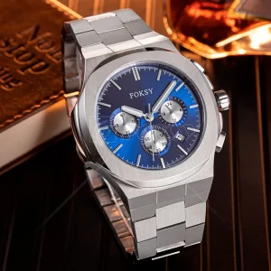 Custom Logo Stainless Steel Luxury Men’s Chronograph Watch
