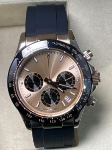 Custom Logo Stainless Steel Mechanical Watch 3BAR Water Resistant Luminous Silicone Strap Luxury Men’s Sports Chronograph