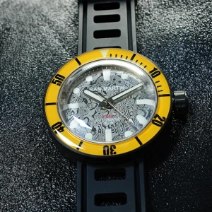 Custom Logo Vintage 1000m Sapphire Glass Black DLC Coating Damascus Steel Dial Diver Mechanical Automatic Watch Men