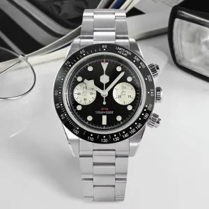 Custom Logo Vintage 10ATM Sapphire ST1901 Chronograph 316L Stainless Steel Mechanical Automatic Watch Men