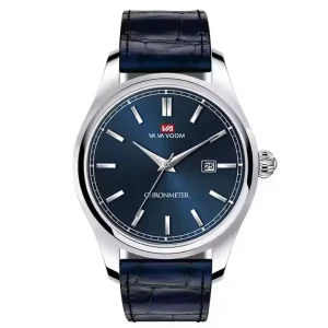 Custom Logo Waterproof Business Watch Steel Band Leather Strap Calendar Display Quartz