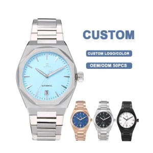 Custom Logo Waterproof Round Case 316 Stainless Steel Luxury Quartz Watch for Men