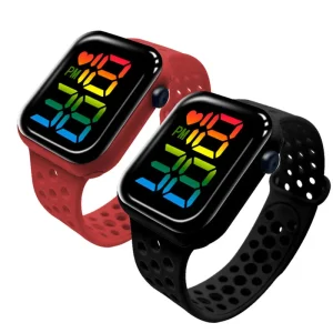 Custom Logo Women Men Children Sports Plastic Square Digital LED Watch Fashion Cool Gift Clock Watch