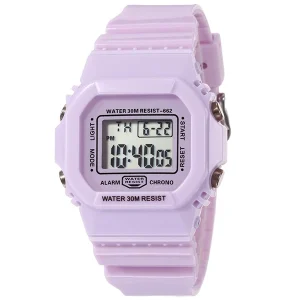 Custom Logo Women and Children’s LED Display Digital Watch Waterproof Wrist Sports Watch with Plastic Band