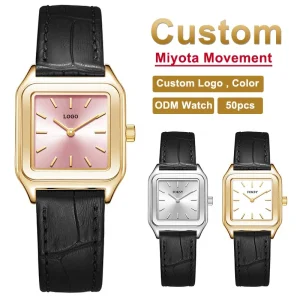 Custom Logo Women’s Watch Light Luxury News Style Sport Wrist Watch ODM Ladies Square Wristwatch Quartz Watch Waterproof