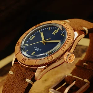Custom Low MOQ OEM Sapphire Glass 200m Cusn8 Bronze Bezel Case Diver Automatic NH35 Watch for Man