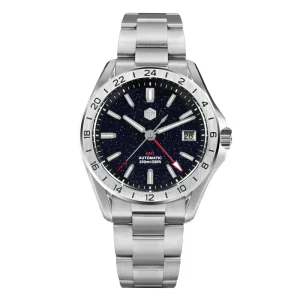 Custom Low Moq Vintage Gemstone GMT NH34 10atm Diver Mechanical Automatic 316L Stainless Steel Watch