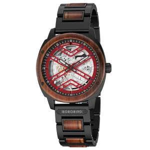 Custom Luxury Eco Fashion Wood Watch with Japanese Pointer Calendar Antique Style Quartz Movement