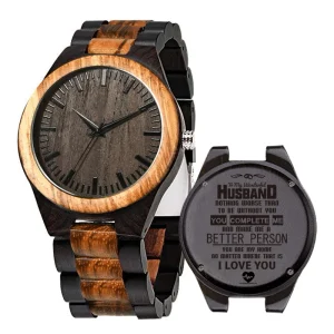 Custom Luxury Fashion Antique Wooden Watches with Glass Dial and Pointer Hands Water Resistant for Men and Women