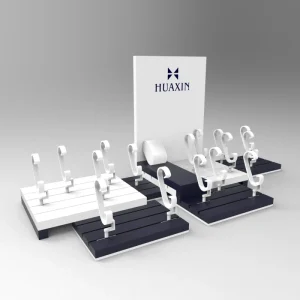 Custom Luxury Matte Lacquered MDF Watch Display Stand for Retail Stores HUAXIN DP061