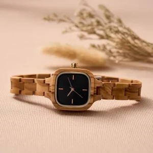 Custom Luxury Women Wood Watch Vintage Wooden Quartz Watch