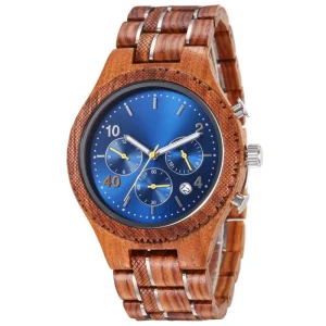 Custom Men Metal Stainless Steel Wooden Watch