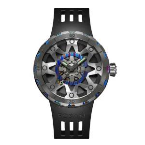 Custom Men Tourbillon Movement Damascus Titanium Automatic Diver Mechanical Watches for Men