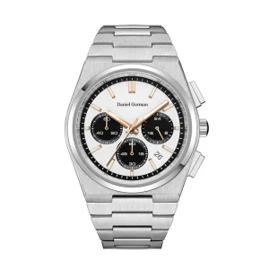 Custom Men’s Stainless Steel Chronograph Stop Watch Business Style Crystal Japanese Quartz Movement Water-resistant Date 43.3mm