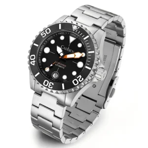 Custom Men’s Stainless Steel Mechanical Watch Japan 8215 Movement Pointer Dial 100m Waterproof Night Light OEM