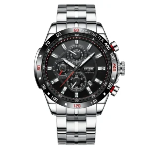 Custom Men’s Stainless Steel Sports Business Multifunctional Mechanical Watch Luminous 30MWater Resistant Dial Mineral