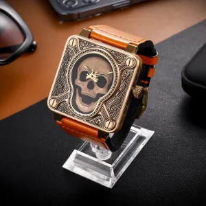 Custom Men’s square Punk Style Luminous Automatic Watch Waterproof Sports Fashion Mechanical Wristwatch for Men