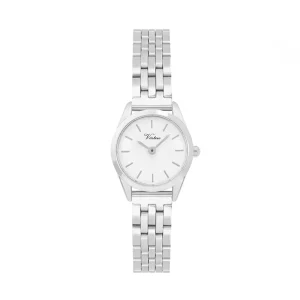 Custom Minimalist Waterproof Women’s Stainless Steel Watch, Silver Case, Quartz