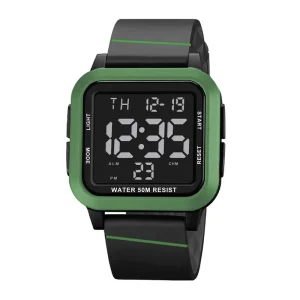 Custom Multifunction Digital Dive Waterproof Watches Modern Sport Fashion for Outdoors Luminous with Alarm Rubber Band