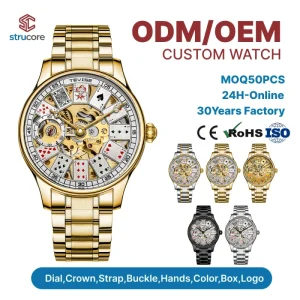 Custom Packaging Automatic Mechanical Watch Stainless Steel Case 44mm Multifunction Dial Chronograph Classic Luxury
