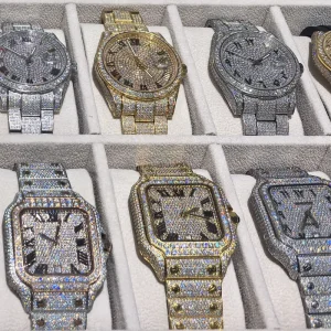 Custom Pass Diamond Tester Luxury Iced Out Hip Hop VVS Color Moissanite Diamond BussDown Moissanite Watches Supplier