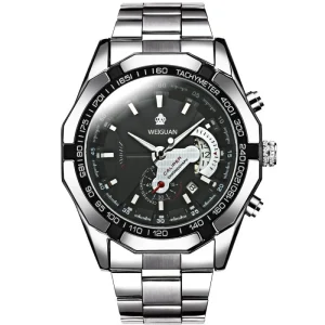 Custom Polished Fully Automatic Luxury Sport Stainless Steel Chronograph Sapphire Crystal Unisex Wristwatch