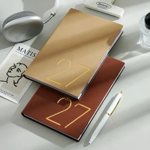 Custom Printed Monthly Weekly Daily Law Of Attraction Motivational Gold Foiling Softcover Diary Planner Notebook