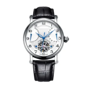 Custom Professional Business Luxury Skeleton Tourbillon Mechanical Watch for Men Leather Strap Automatic Movement Limited