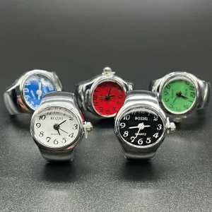 Custom Ring Watch Manufacturer OEM ODM Quartz Movement Elastic Stainless Steel Band Finger Watch with Your Brand Logo