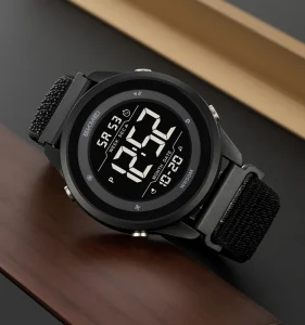 Custom Sports Digital Watch 5ATM Waterproof Nylon TPU Strap with ABS Case Alarm