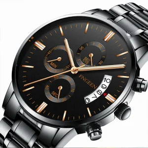Custom Stainless Steel Band Business Watch Casual Calendar Quartz Watch for Men
