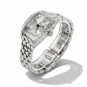 Custom Stainless Steel Mechanical Watch Sapphire Crystal Alloy Pointer Intricate Engraved Floral Patterns Limited Edition
