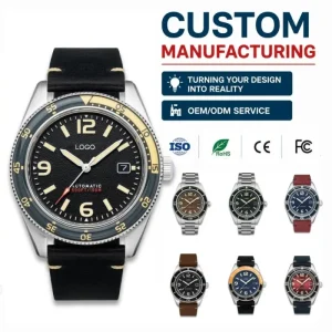 Custom Strap 15ATM NH35 Movement Automatic Stainless Steel Men’s Diving Watch Sapphire Rotating Bezel Insert