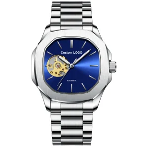 Custom Watch Dial Iced Out Skeleton Luminous Hand Watch Tourbillon Automatic Watch